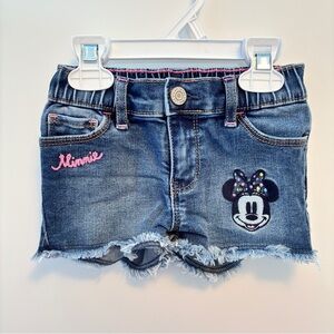 Baby Gap Disney Minnie Mouse Embroidered Denim Shortie Shorts Size 3T